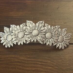 Silver Floral Hair Clip